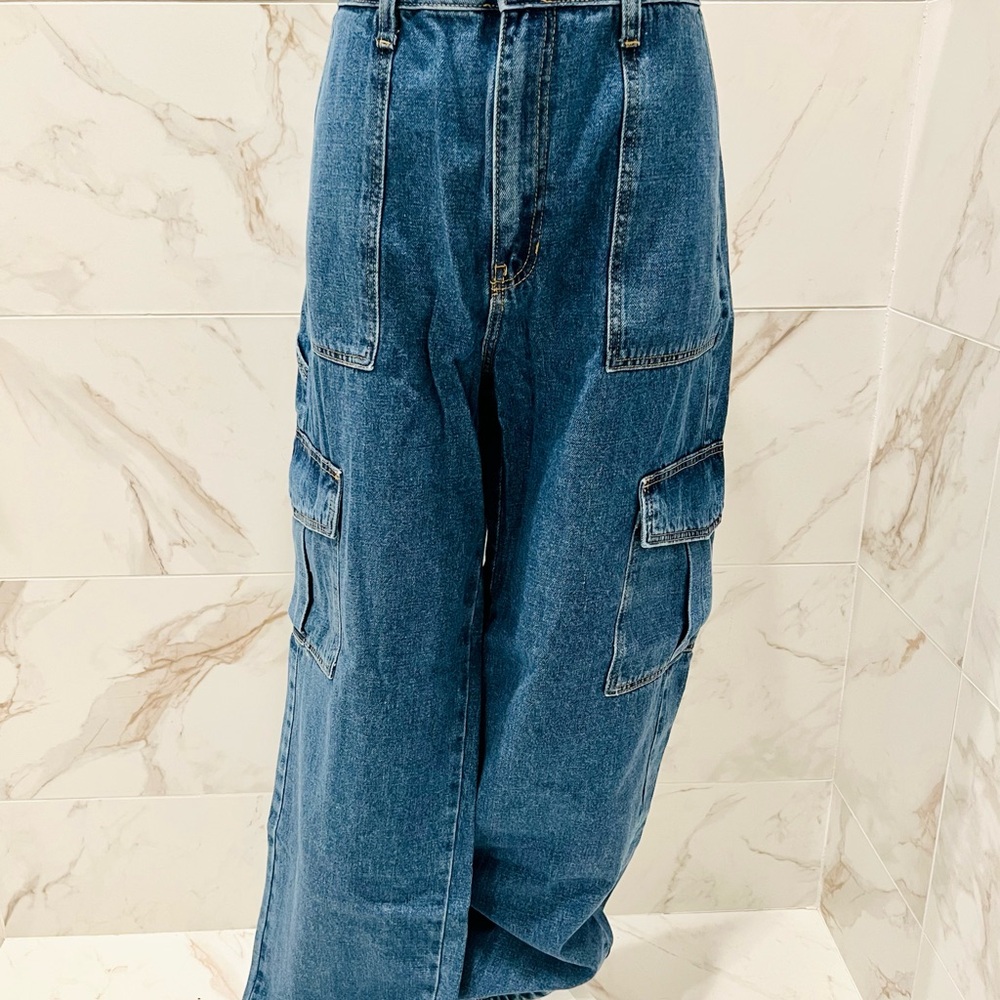 Fashion Nova Blue Wide Leg Jeans